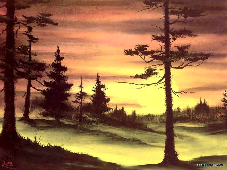 Bob Ross Campfire Painting 1 