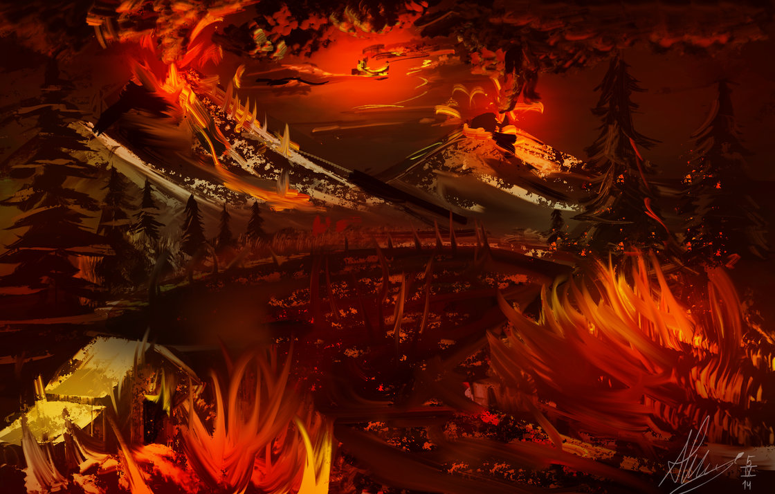 1120x714 Bob Ross Challenge - Bob Ross Campfire Painting