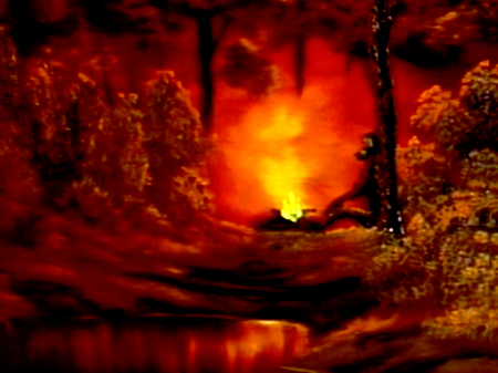 450x337 Campfire - Bob Ross Campfire Painting