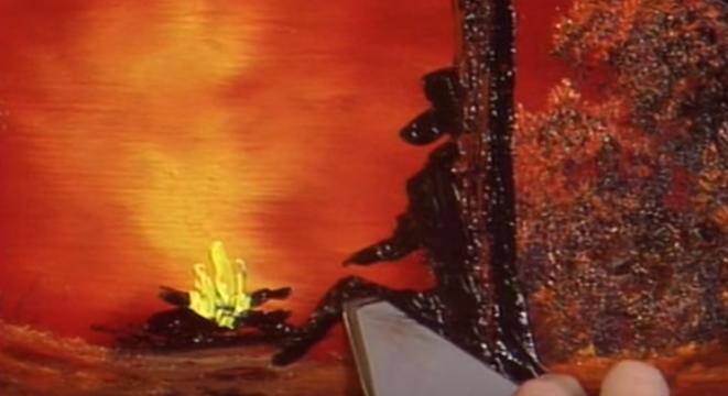 661x360 One Of The Few Times Bob Ross Painted A Person - Bob Ross Campfire Painting