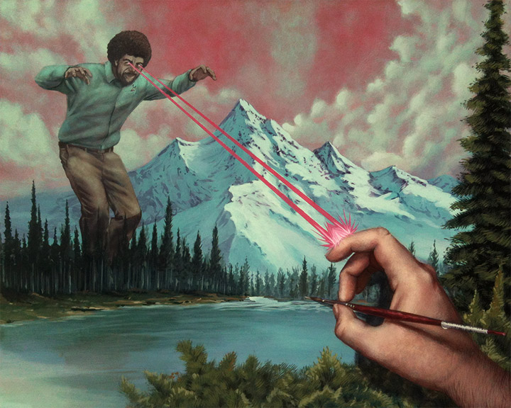 720x576 Super Punch Cthulhu By Bob Ross (And More) - Bob Ross Campfire Painting