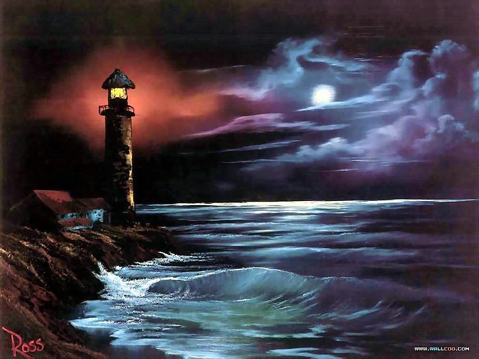 700x525 Peaceful Landscape Paintings By Bob Ross - Bob Ross Lighthouse Painting