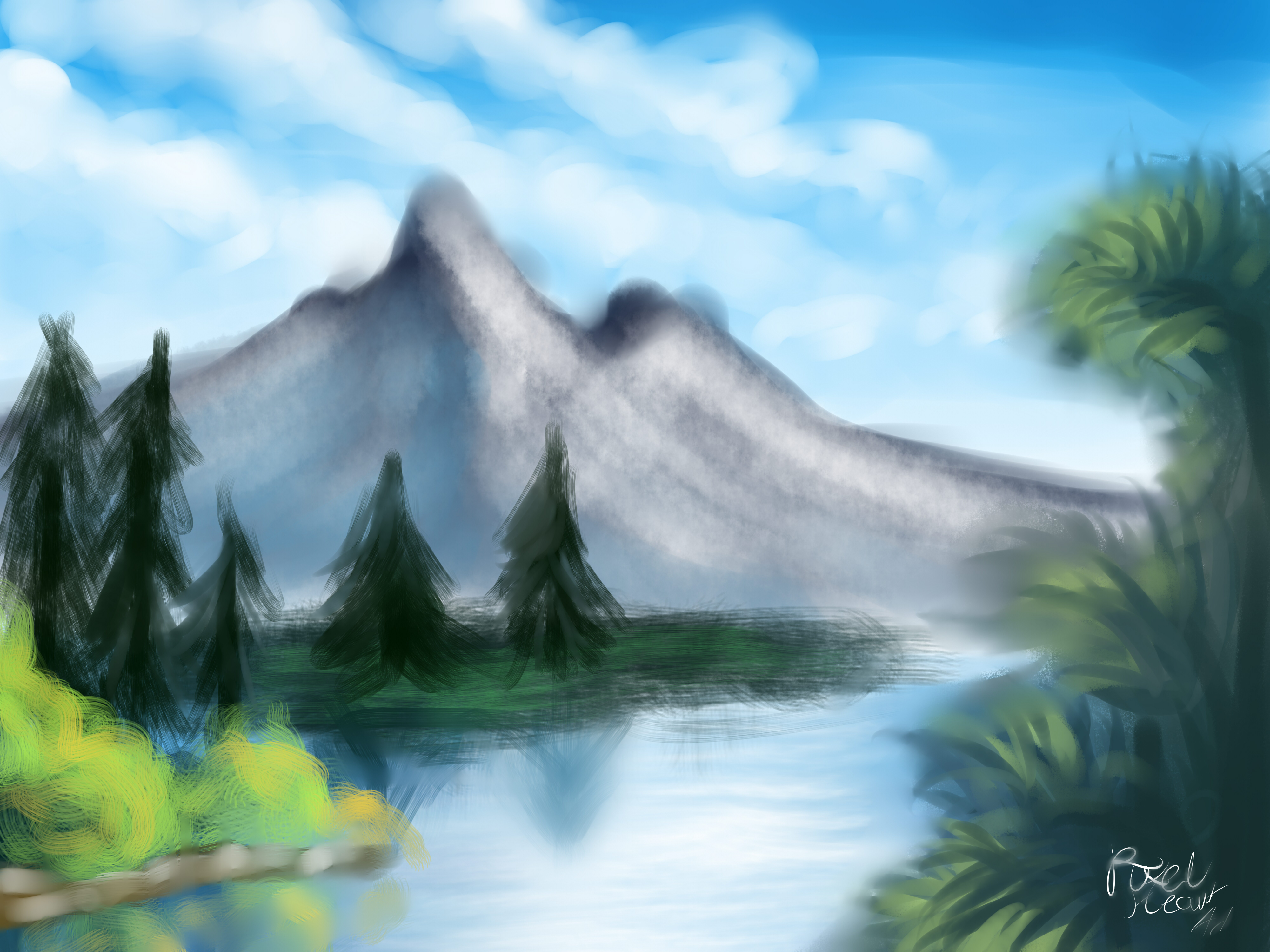 4000x3000 Tree, Trees And More Trees ~1st Bob Ross Painting~ By - Bob Ross Original Painting