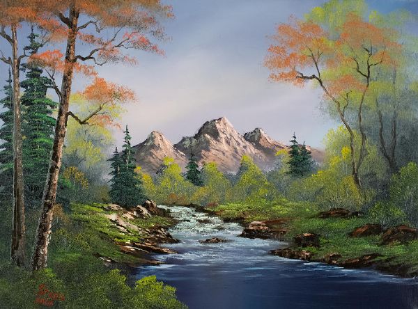 600x444 A Touch Of Autumn Painting - Bob Ross Original Painting