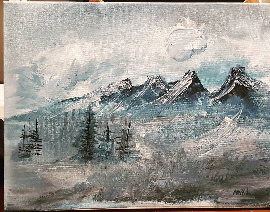 1080x849 My 8 Year Old Daughter Has Just Discovered Bob Ross. Pics - Bob Ross Original Painting Auction
