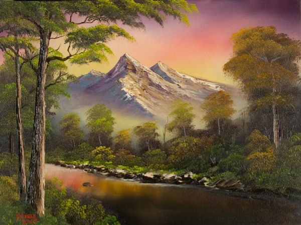 600x449 Bob Ross Change Of Seasons Painting - Bob Ross Original Painting Price
