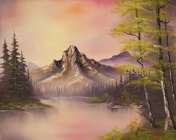 600x479 Bob Ross Luminous Lake Painting - Bob Ross Original Painting Prints