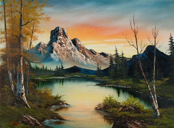 600x443 Bob Ross Mountain - Bob Ross Original Painting Prints