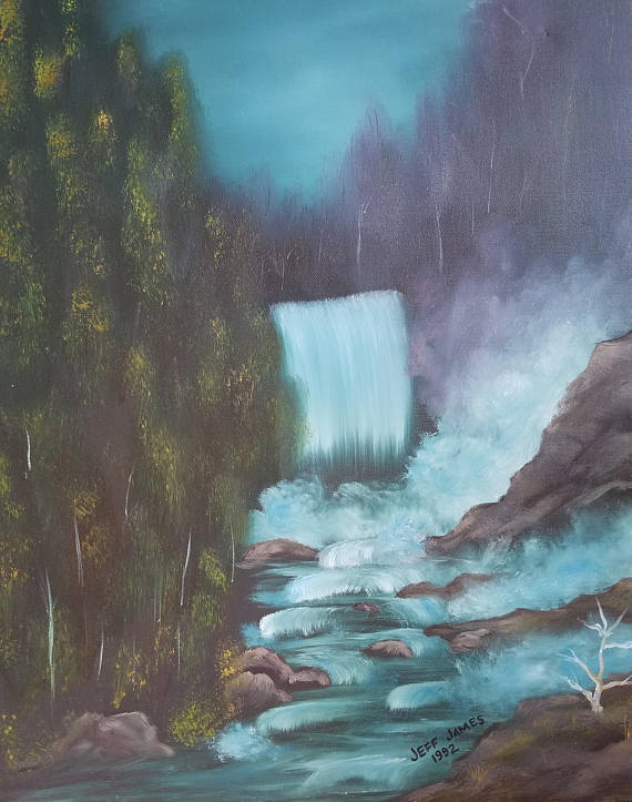 570x723 Nature Painting Print Bob Ross Style Of My Original Oil - Bob Ross Original Painting Prints