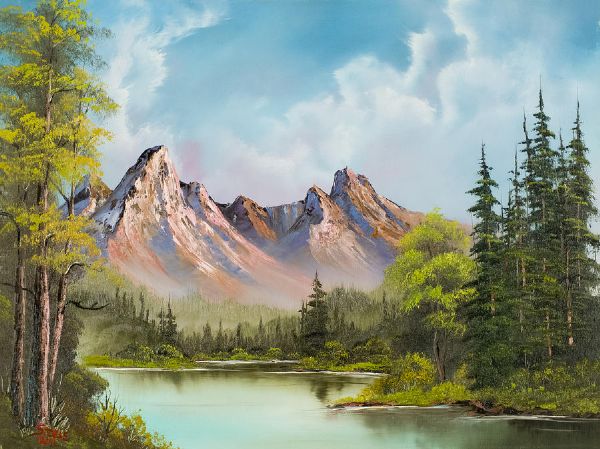 600x449 Bob Ross Original Paintings For Sale The Picassos - Bob Ross Original Painting To Buy