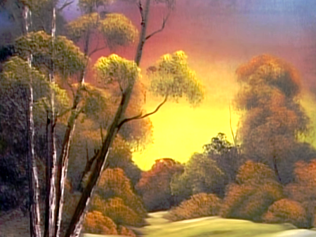 450x337 Golden Sunset Painting Sunset, Bob Ross And Paintings - Bob Ross Painting