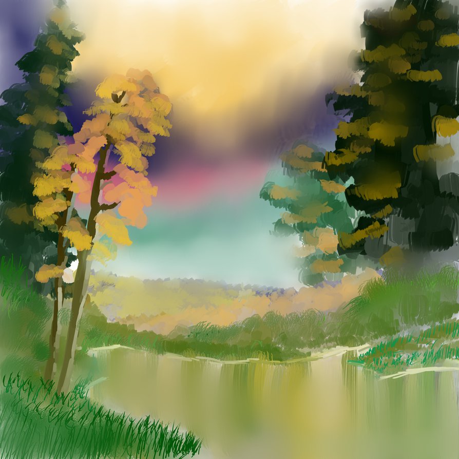 894x894 Tranquility Cove Bob Ross Painting By Devlnblue97 - Bob Ross Painting