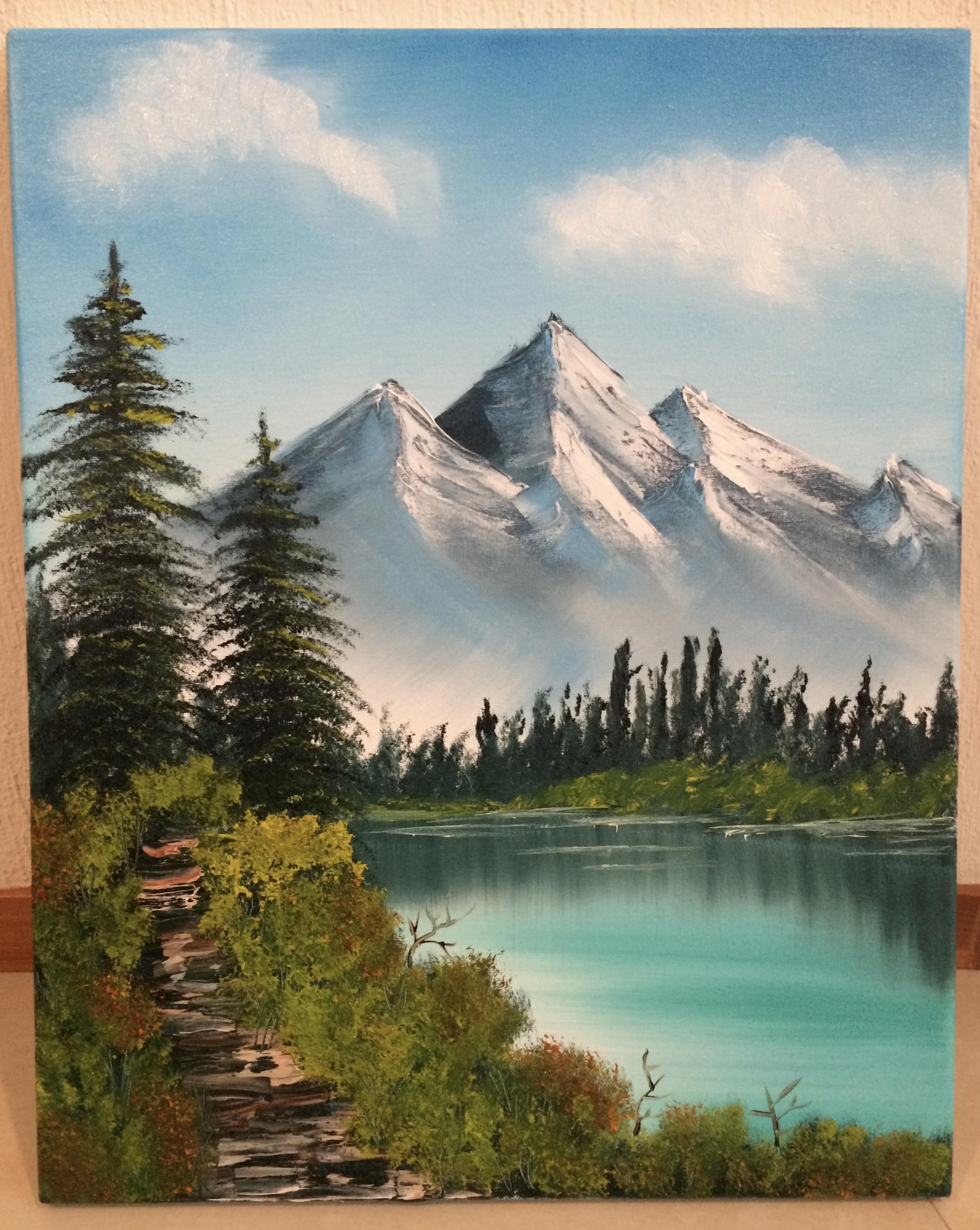 2356x2956 First Ever Bob Ross Painting, Distant Mountains Pretty Proud - Bob Ross Painting Buy