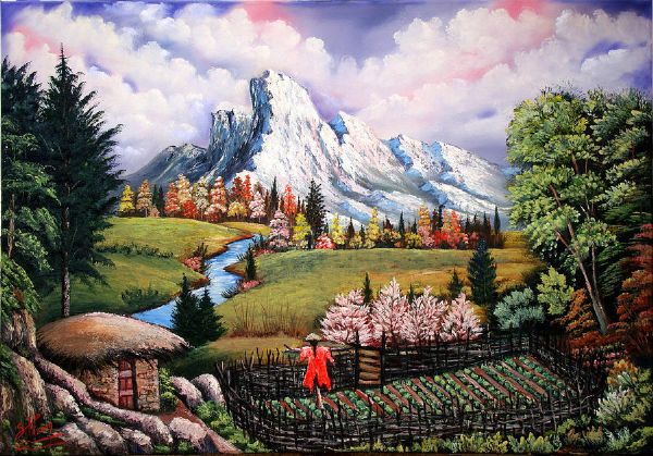 600x419 Bob Ross Paradise Painting - Bob Ross Painting Buy