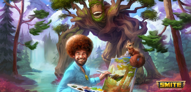620x300 God Of Painting Bob Ross Is Coming To Smite Rock, Paper, Shotgun - Bob Ross Painting Cost