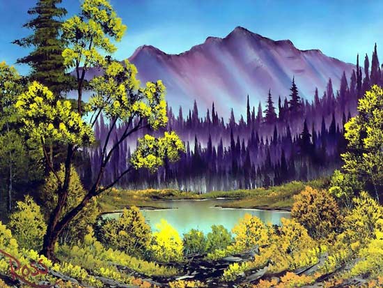 550x413 Bob Ross Paintings (Photo Gallery) - Bob Ross Painting Gallery