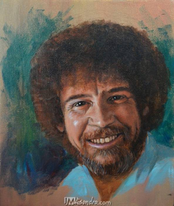 593x700 Portrait Of Bob Ross - Bob Ross Painting Portrait