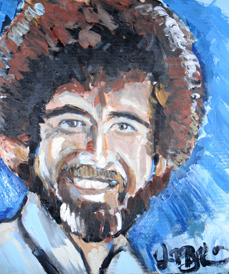 752x900 Bob Ross Painting By Jon Baldwin Art - Bob Ross Painting Portrait