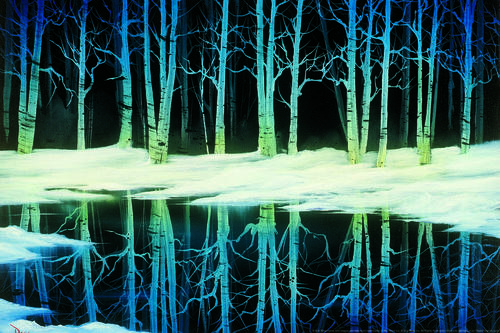 500x333 Bob Ross Snow Birch Art Print Painting Poster 24x36 Inch - Bob Ross Painting Poster