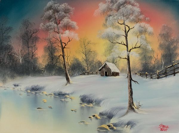 600x445 Bob Ross Winter Elegance Posters Amp Bob Ross Winter Elegance - Bob Ross Painting Poster