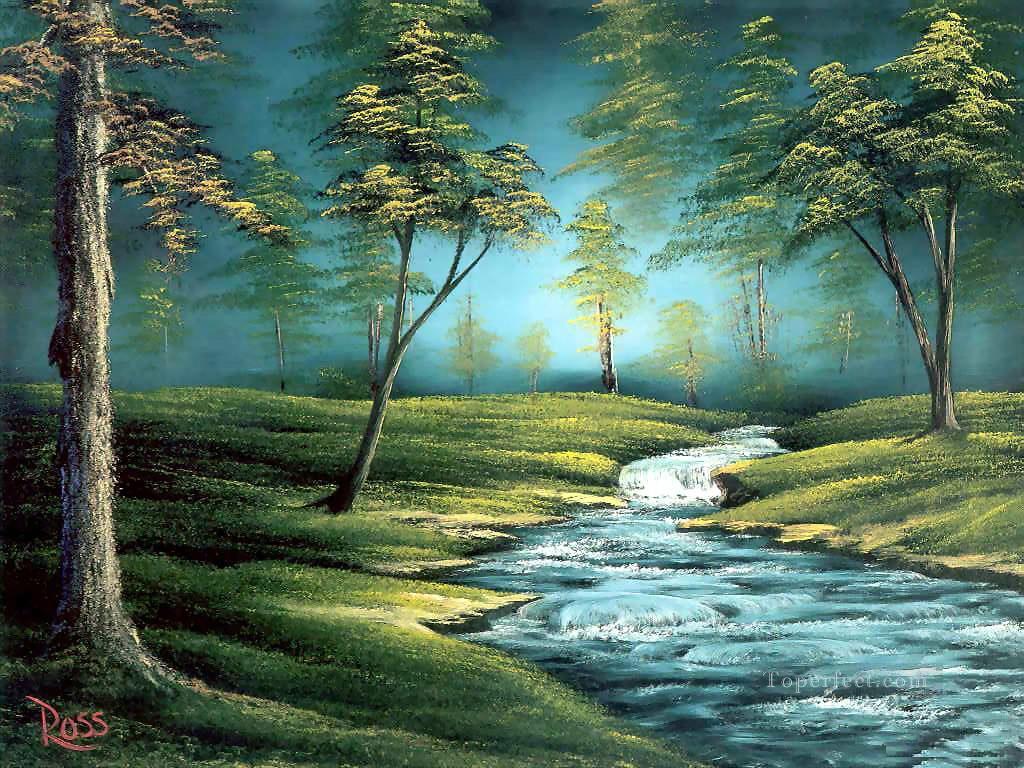 1024x768 Bubbling Brook Style Of Bob Ross Painting In Oil For Sale - Bob Ross Painting Price