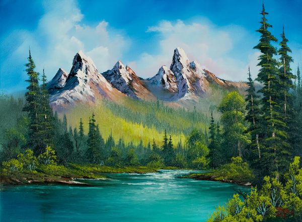 600x443 Wild Country Painting - Bob Ross Painting Price