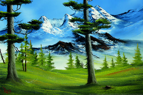 500x333 Bob Ross Mountain Glory Art Print Painting Poster 24x36 Inch - Bob Ross Painting Print