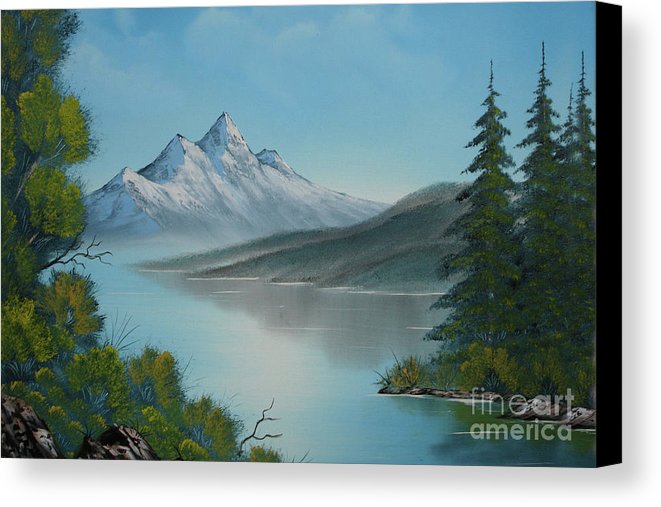 661x507 Mountain Lake Painting A La Bob Ross Canvas Print Canvas Art By - Bob Ross Painting Print