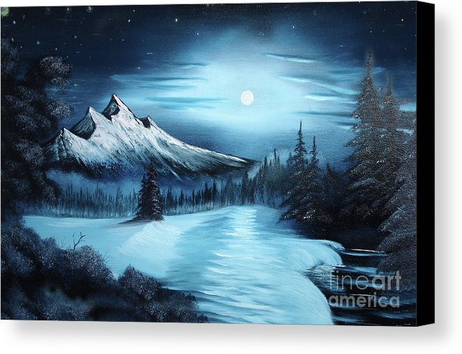 661x506 Winter Painting A La Bob Ross Canvas Print Canvas Art By Bruno - Bob Ross Painting Print