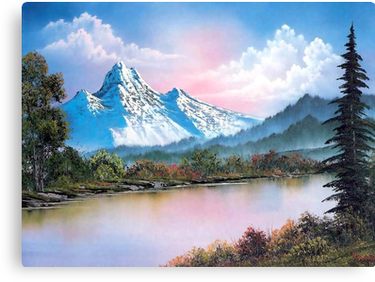 375x282 Bob Ross Canvas Print Bob Ross, Canvases And Paintings - Bob Ross Painting Print