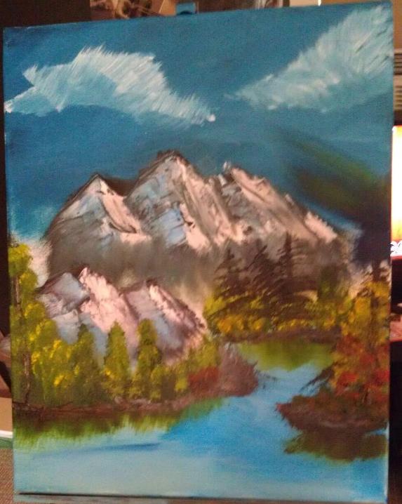 573x718 My Artistic Progression Oils,acrylic,watercolor,copicmarkers - Bob Ross Painting Value