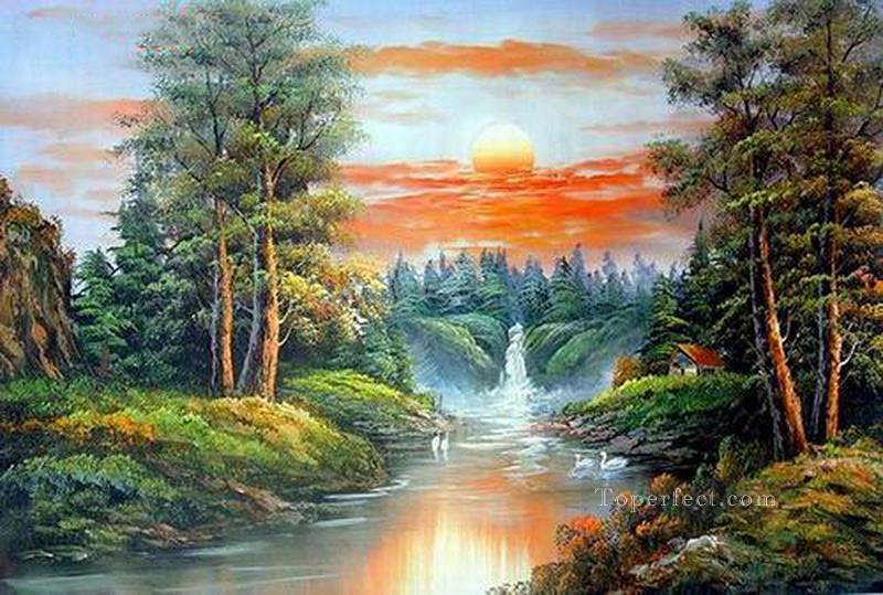 800x539 Vivid Freehand 18 Bob Ross Landscape Painting In Oil For Sale - Bob Ross Painting Worth