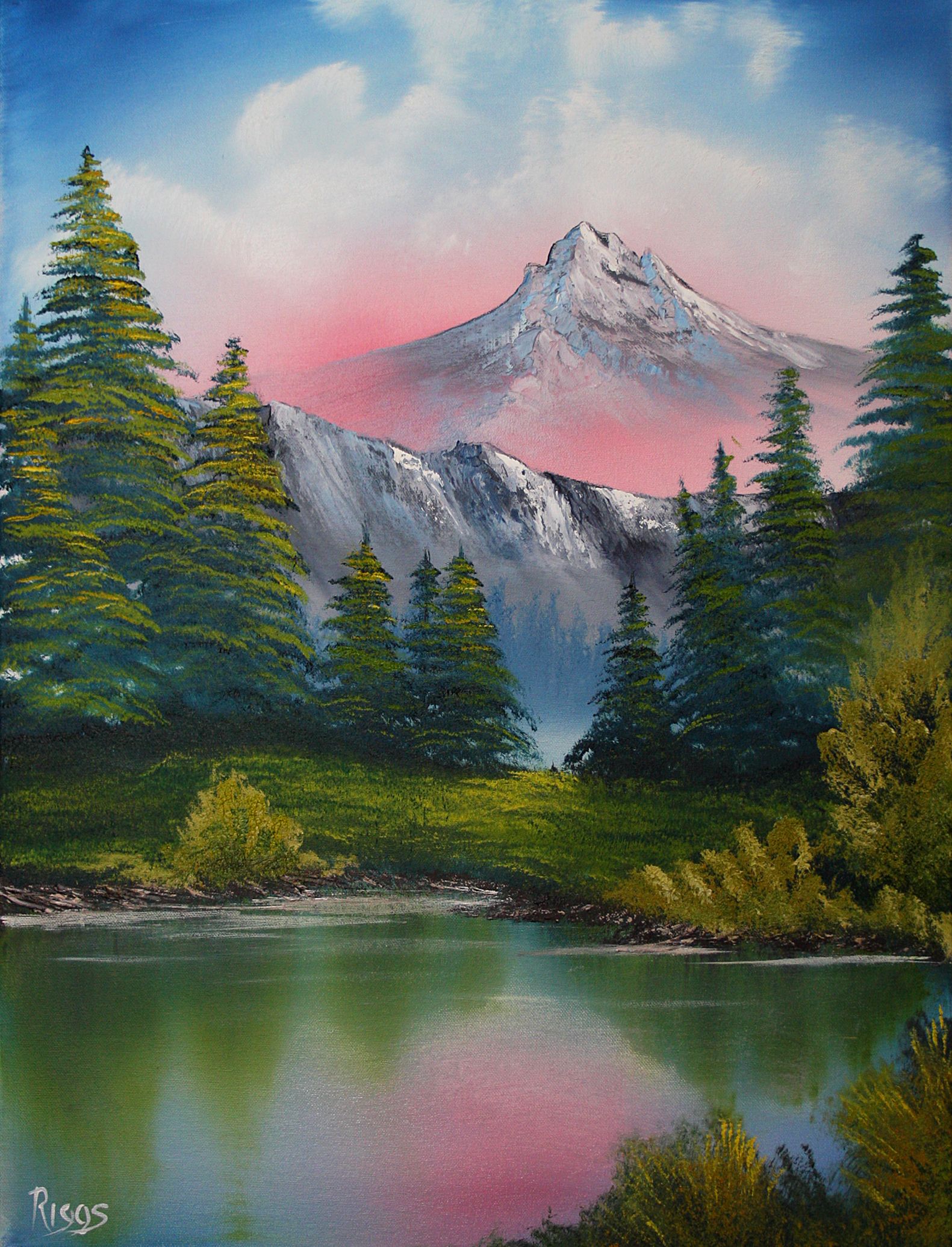1581x2070 Pin By Brent Riggs On Brent Riggs - Bob Ross Serenity Painting