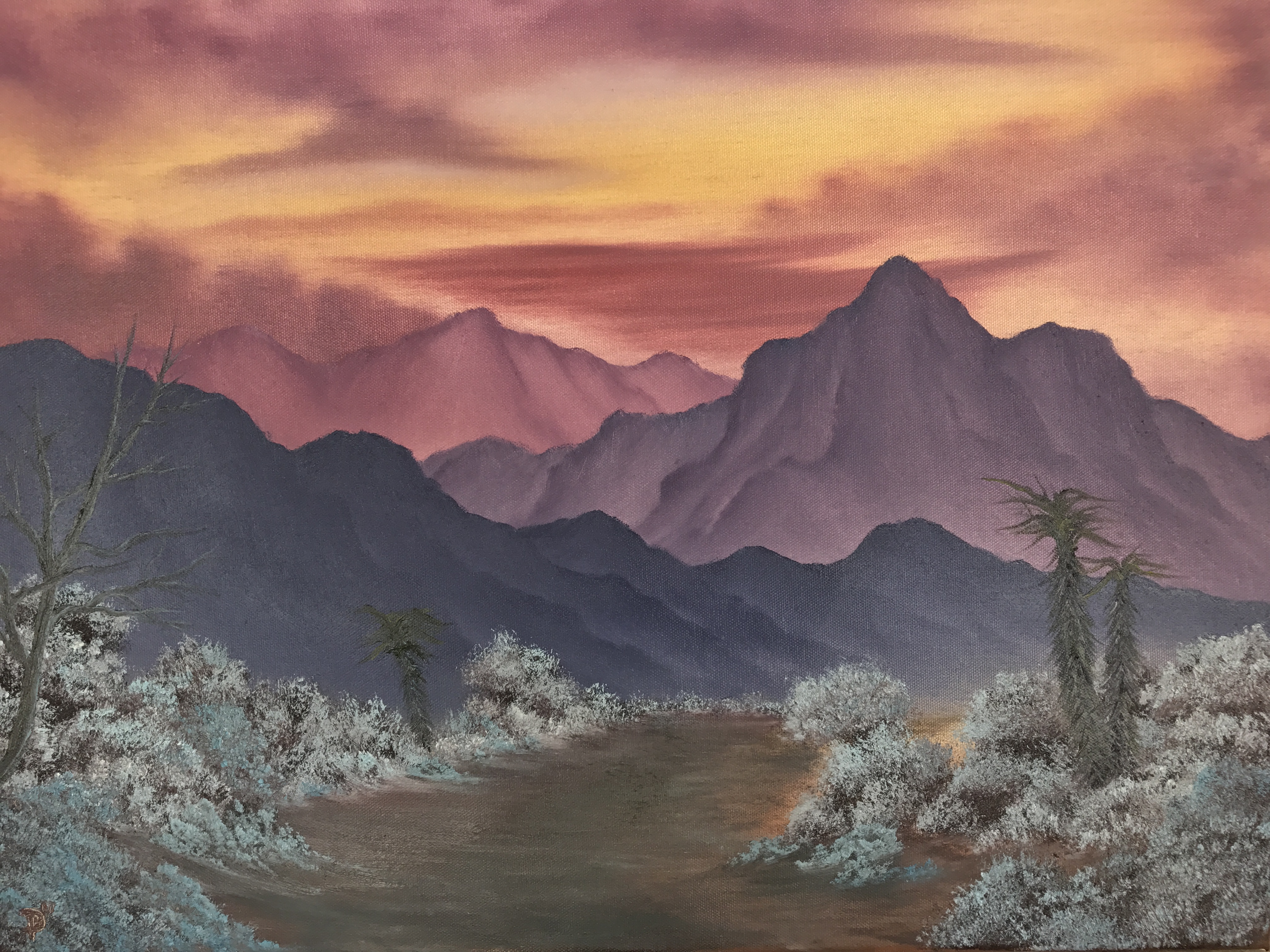 4032x3024 Southwest Serenity, Original Painting Based Off Of Bob Ross - Bob Ross Serenity Painting