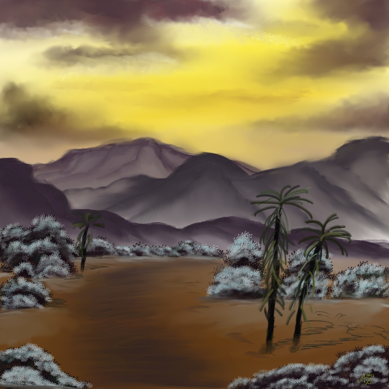 800x800 Southwest Serenity By Annamoon77 - Bob Ross Serenity Painting