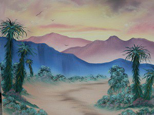 300x225 Bob Ross Method Oil Painting Class - Bob Ross Serenity Painting