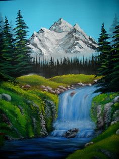 236x314 Original Acrylic Painting Bob Ross Style 20 X By Jessica Maron - Bob Ross Signed Painting