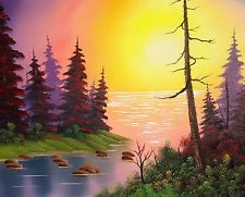 225x181 Canvas Landscape Art Paintings Bob Ross Ebay - Bob Ross Signed Painting