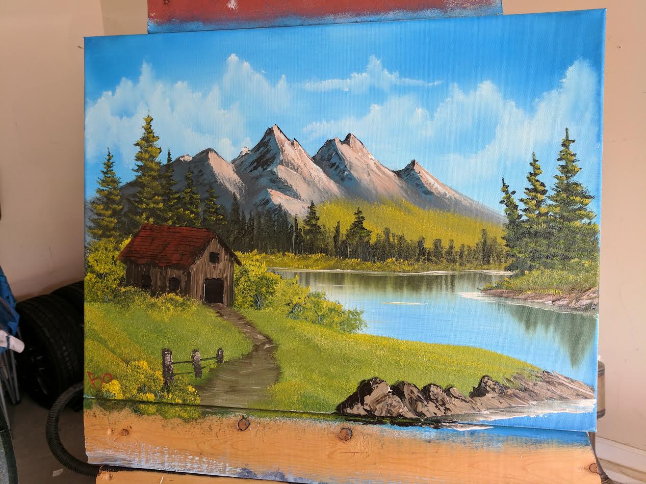 1267x950 Fan Made Paintings In The Style Of Bob Ross - Bob Ross Style Of Painting