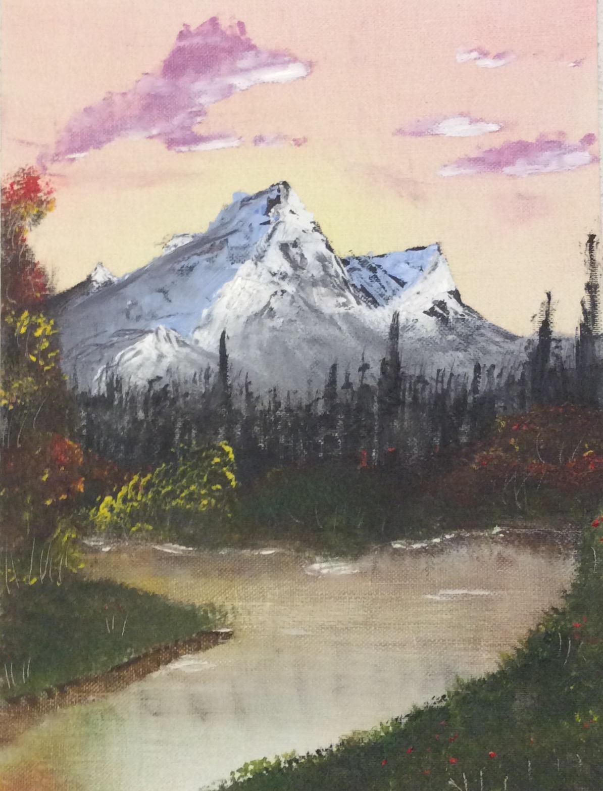 1194x1566 First Attempt - Bob Ross Style Of Painting