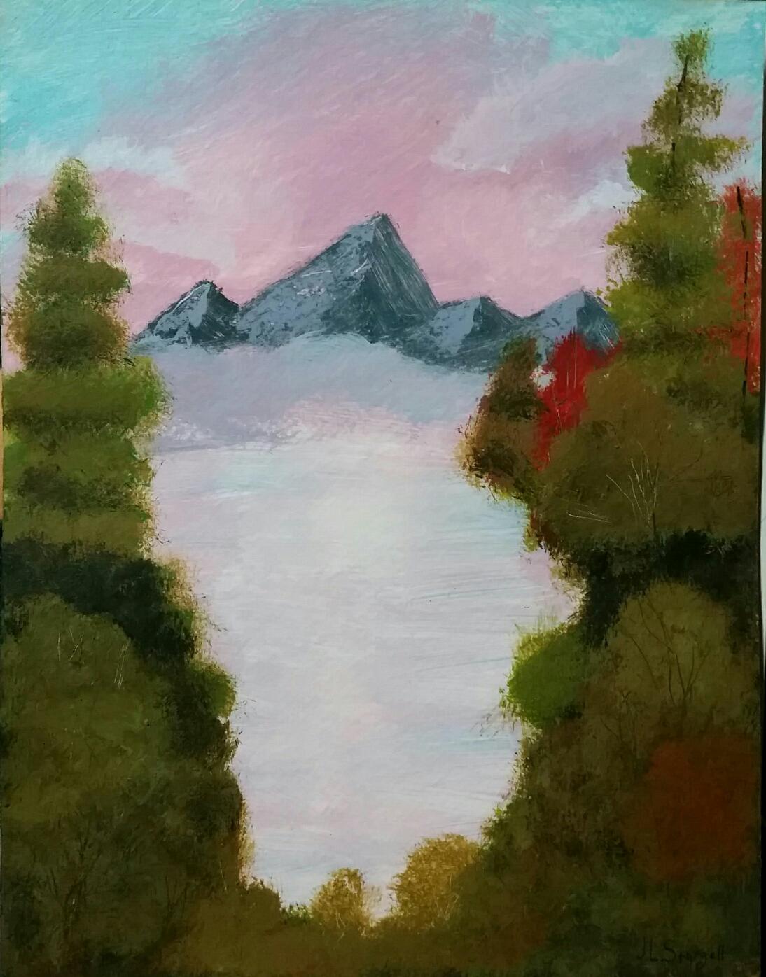 1094x1396 First Attempt - Bob Ross Style Of Painting