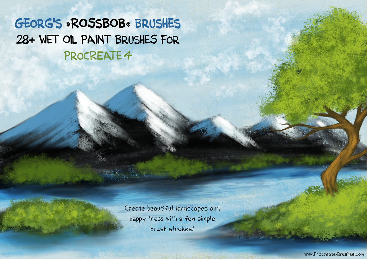 1280x905 Georg's Procreate Brushes - Bob Ross Style Painting