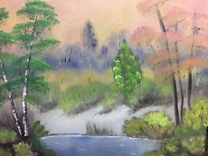 300x225 Bob Ross Style Wet On Wet Oil Painting On Canvas Ebay - Bob Ross Style Painting