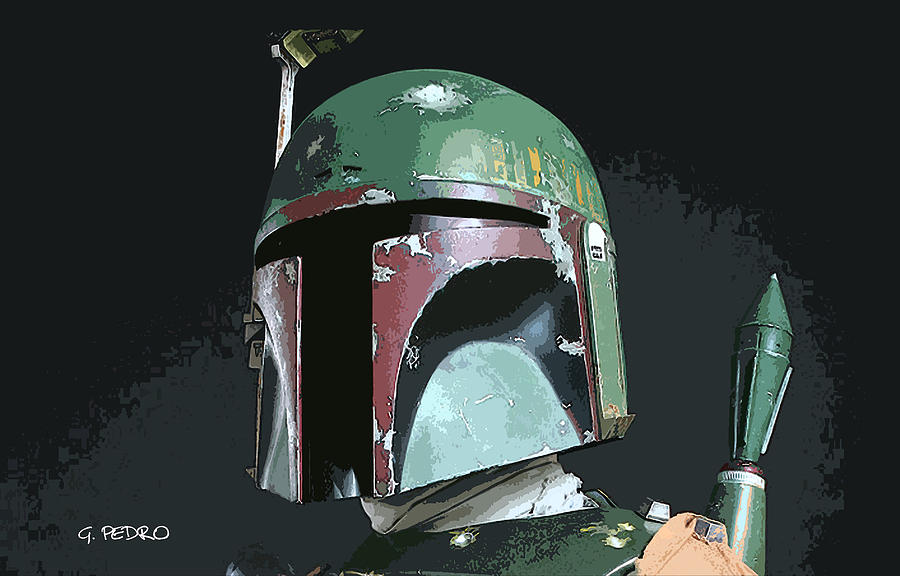 900x576 Boba Fett Portrait Painting By George Pedro - Boba Fett Painting