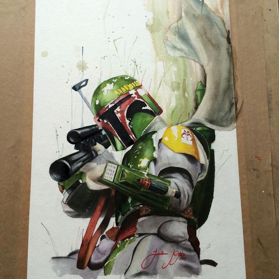 960x960 Boba Fett Painting By J.d. Knight - Boba Fett Painting