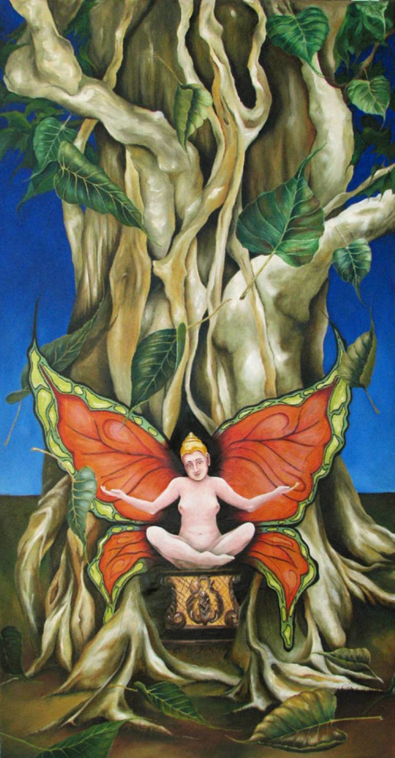 770x1478 Saatchi Art Buddhafly - Bodhi Tree Painting