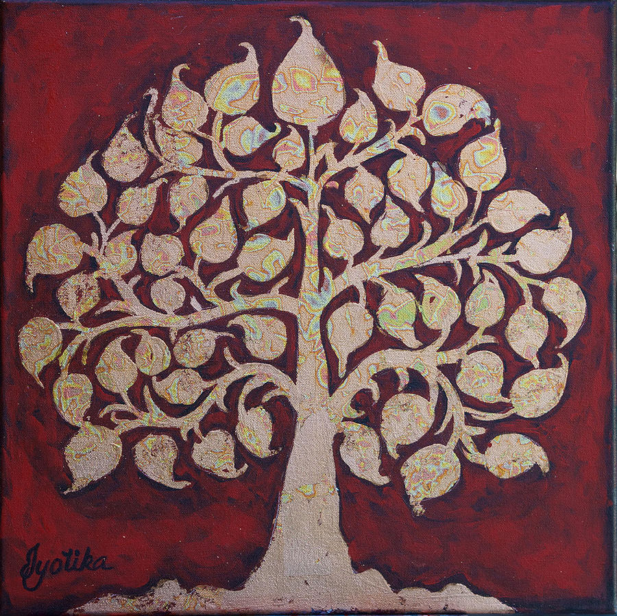 900x898 Bodhi Tree Painting By Jyotika Shroff - Bodhi Tree Painting