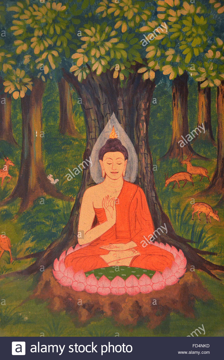 866x1390 Buddha Bodhi Tree Painting Stock Photos Amp Buddha Bodhi Tree - Bodhi Tree Painting