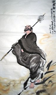 188x320 Page 3 Chinese Da Mo Paintings, China Da Mo Art Scrolls, Pictures - Bodhidharma Painting
