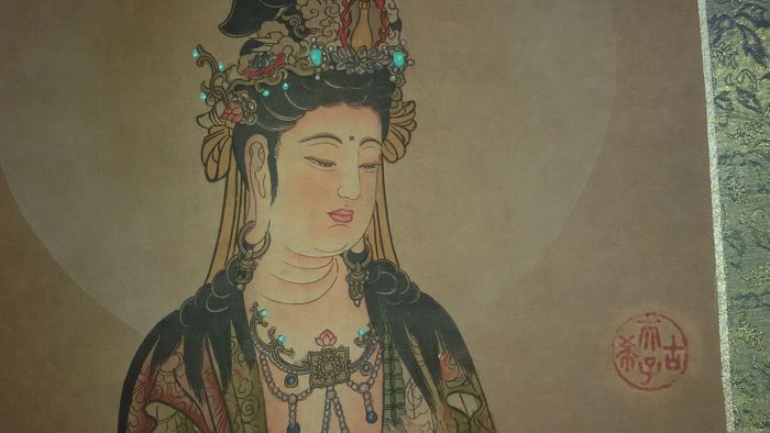 700x394 Painting Of Bodhisattva Mahasthamaprapta (On Rice Paper) - Bodhisattva Painting